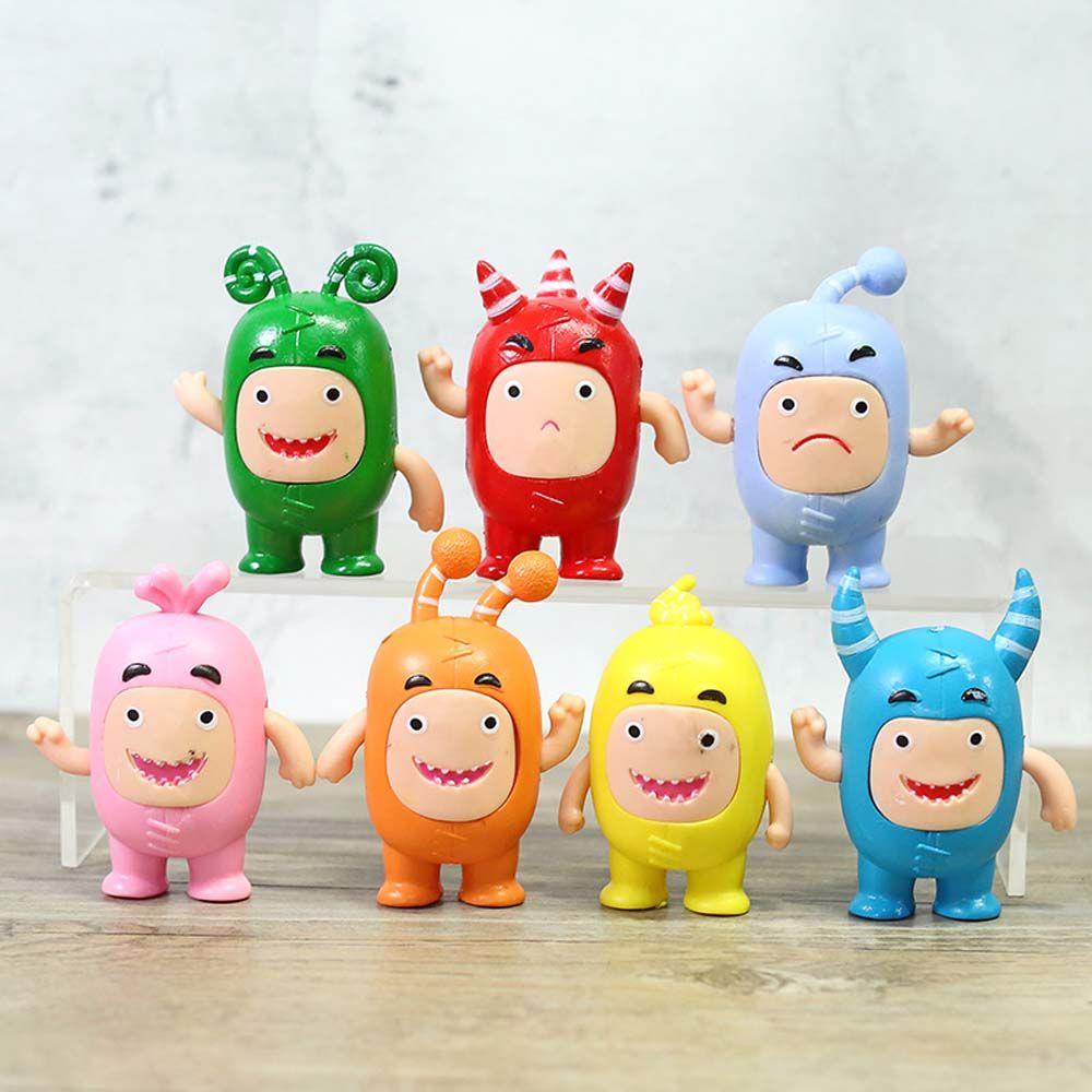 Needway Oddbods Mainan Hadiah 7pcs /set Kawaii Fuse Model Koleksi Pogo Dekstop Dekorasi Boneka Anime Licin