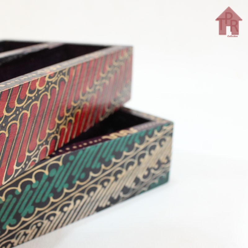 Amenities Tray / Tempat Sachet Gula Kopi Teh  / Kayu Batik 20x24cm. - Mix Series Part-1