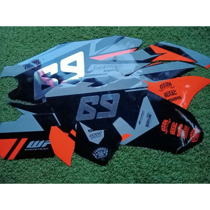dekal stiker kawasaki dtracker kombinasi cutting chrom nama nomor