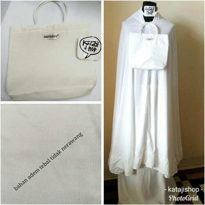 Ori&Terjamin Mukena Polos Putih Dewasa Jumbo 1