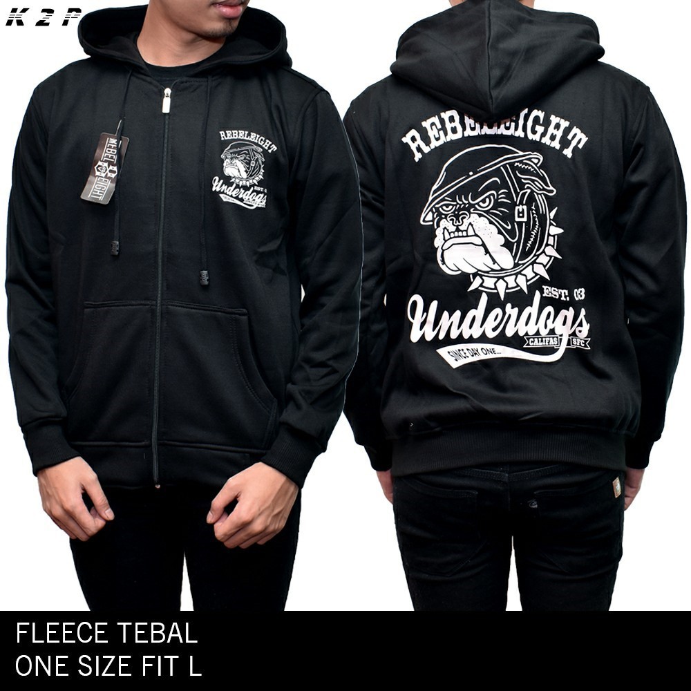 SWEATER HOODIE ZIPPER PREMIUM MURAH REBEL EIGHT UNDERDOGS