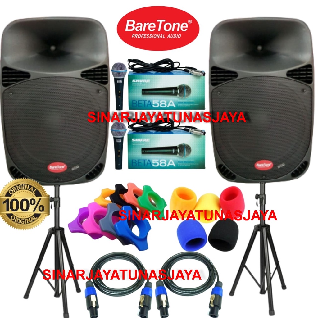 PAKET SPEAKER PASIF BARETONE MAX15MW/ 15 MW SEPASANG + MIXER