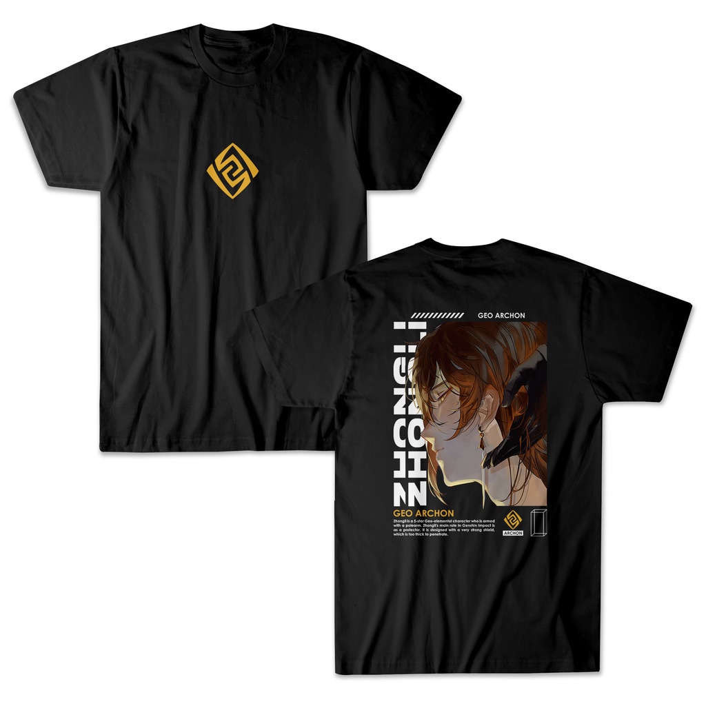 BAYAR DI TEMPAT Promo Baju Kaos ZHONGLI GENSHIN IMPACT Elemental Mihoyo Game Anime Tshirt