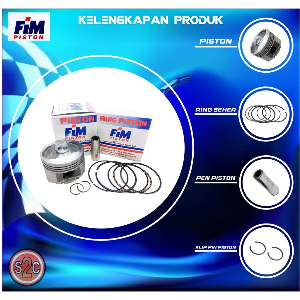 PISTON KIT SMASH SHOGUN 110/125 FIM54 FIM 54 PIN 14-1