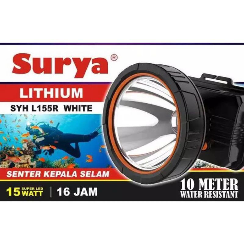 HEADLAM/PSENTER KEPALA SELAM SURYA 15 WATT SYH L-155R Water Resistant