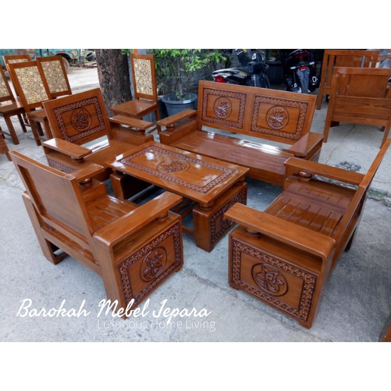 Kursi tamu jati Bola 2111