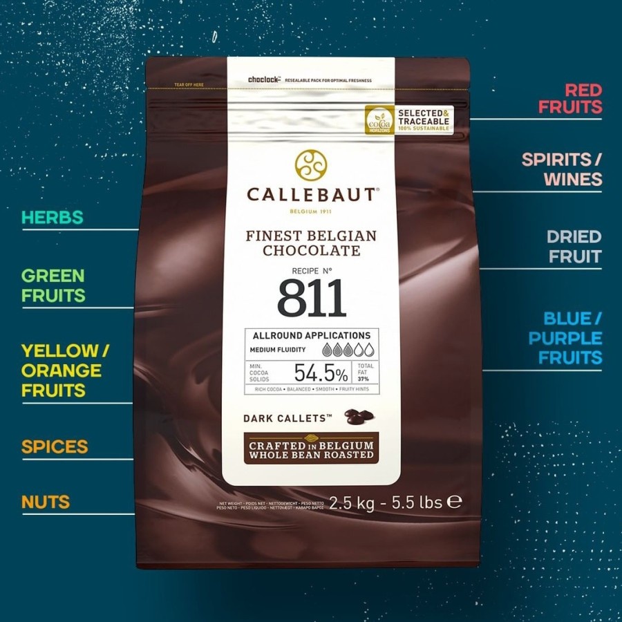 

Callebaut 811 dark balance 55% 500 gr Choco Couveture chocolate coin