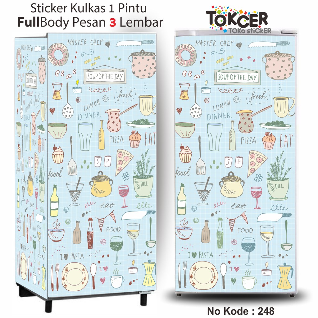 Stiker Kulkas 1  Pintu atau 2 Pintu MasterChef Shabby