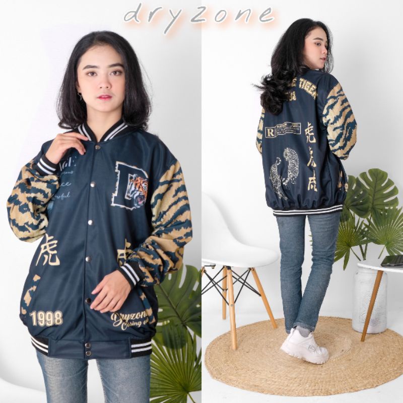 JACKET VARSITY BASEBAAL MOTIP TERBARU PRIA WANITA SAIZE L XL  - JAKET EVERYONE BAYAR DI TEMPAT-Tiger