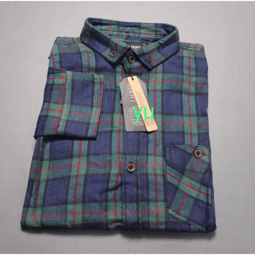 KEMEJA PRIA KOTAK BAHAN PANEL PREMIUM