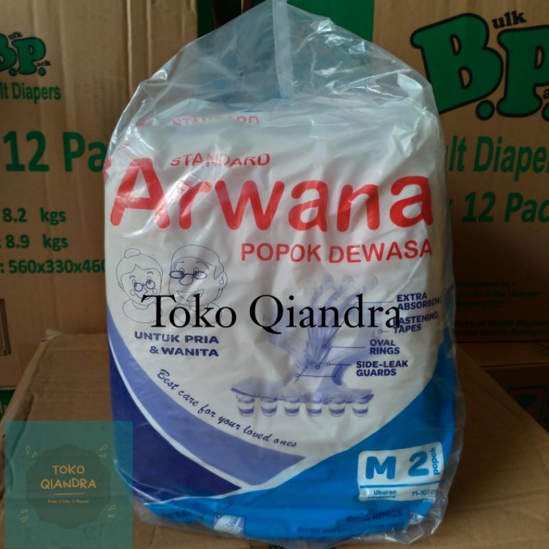 Popok Dewasa Perekat Arwana Tebal Anti Bocor Isi 3 Pack (6 pcs)