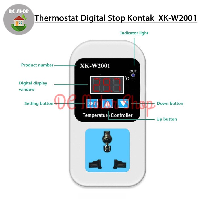 READY COD Thermostat Digital Stop Kontak Termostat Suhu Mesin Tetas Kulkas W2001