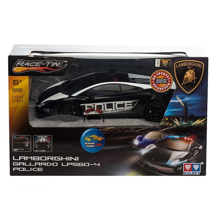RC AULDEY RACE TIN LAMBORGHINI GALLARDO POLICE 1:16 Scale