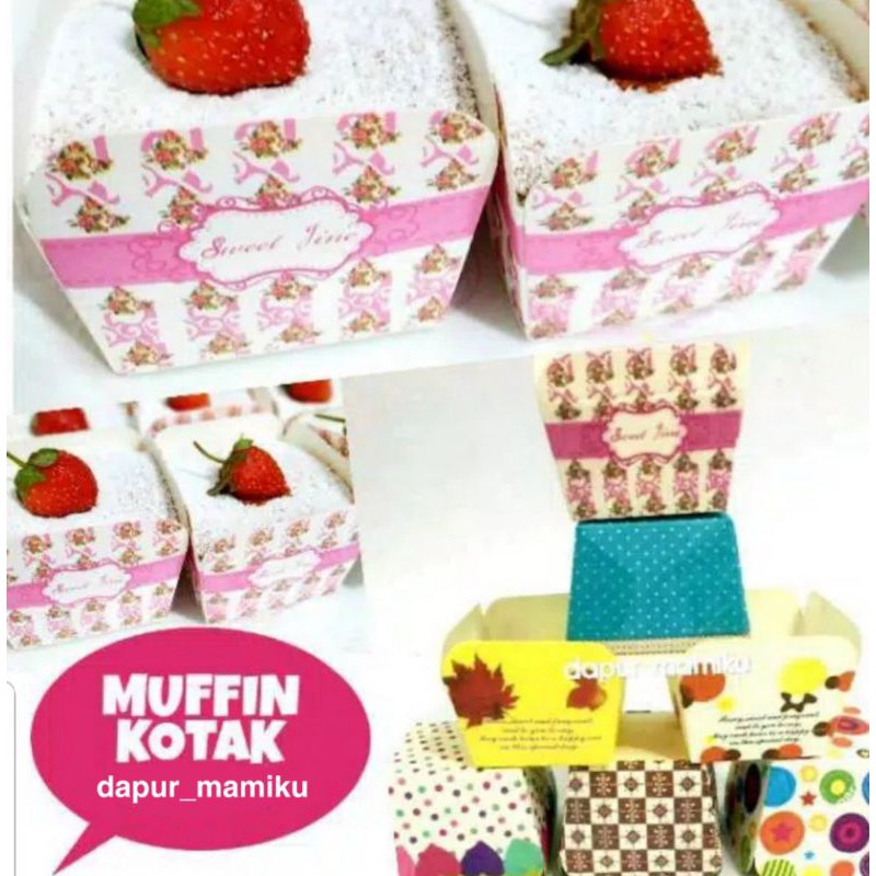 DAPURMAMI Cup Muffin Kotak Kue Cake Cupcake Wadah Motif