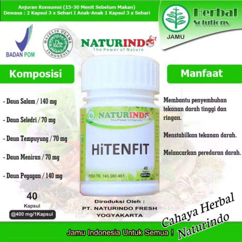 Obat Herbal Darah Tinggi Obat Darah Tinggi Herbal Hipertensi Penurun Darah Tinggi Hitenfit Naturindo-1