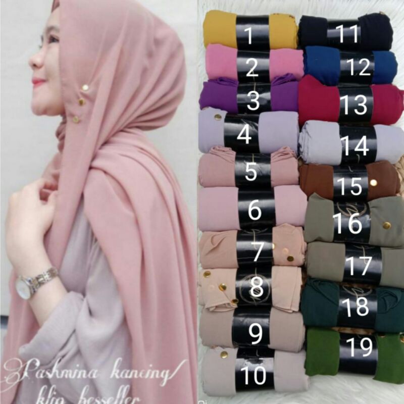 PASHMINA KANCING/PASHMINA CERUTY BABYDOLL/PASHMINA INSTAN/PASHMINA KANCING MURAH