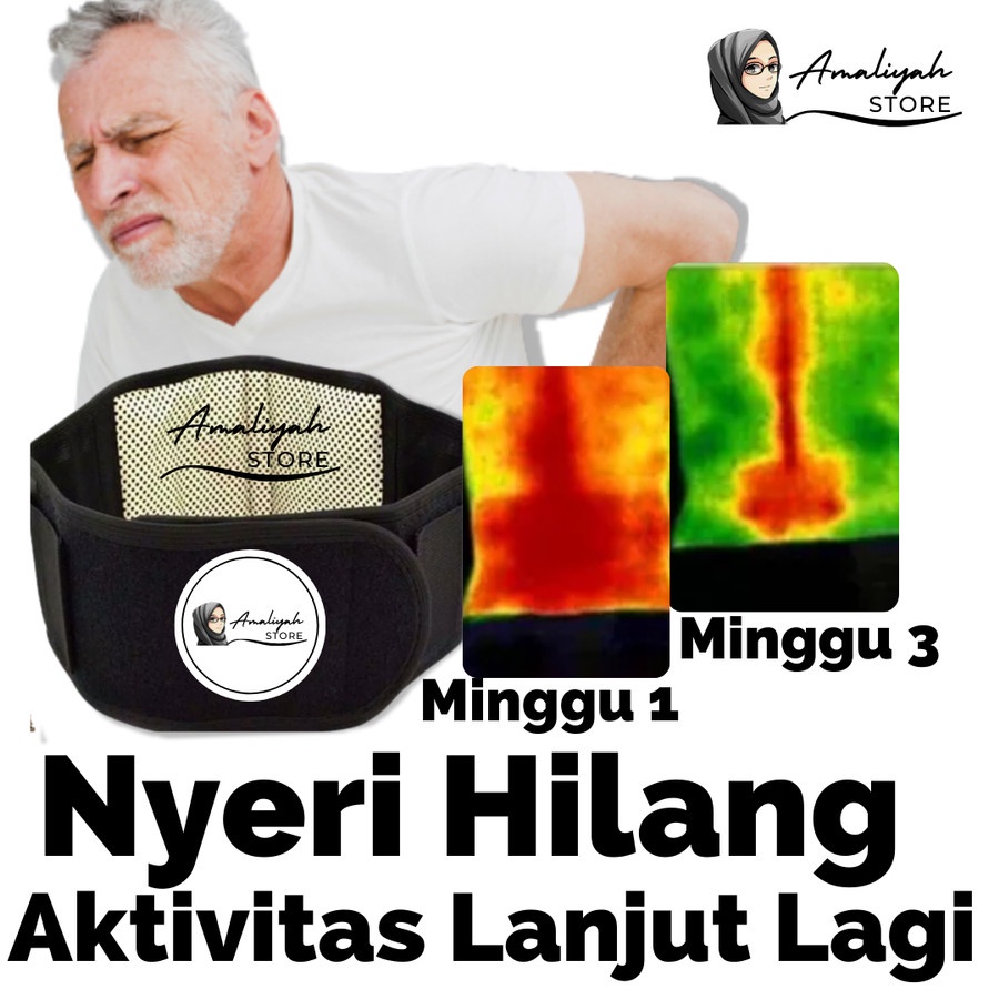 Korset Lumbal Tulang Belakang Alat Terapi Pinggang Wanita Dan Pria Untuk Sakit Pinggang Syaraf Kejepit Sabuk Pelurus Tulang Belakang Magnetik Batu Tourmaline Magnetic Original