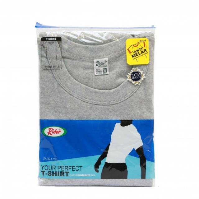  Kaos  dalam pria  rider t shirt oblong  O neck Abu 
