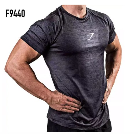 K-TWIST HIU LOGO Kaos Gym pria Baju fitnes Gymshark Compression sport