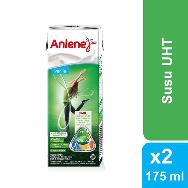 

Anlene UHT Vanila - Susu Cair Siap Minum 175ml - Nutrisi Tulang, Sendi & Otot x2