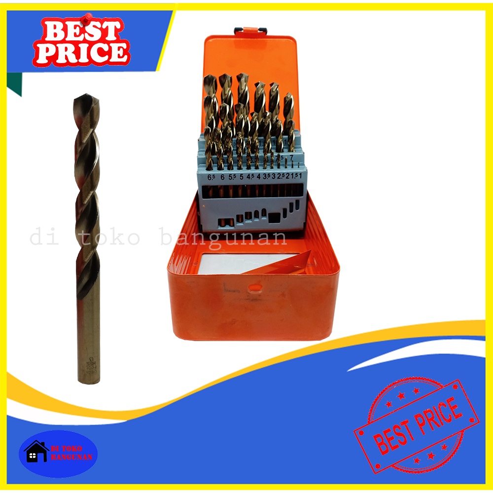 Mata Bor Besi Set Ukuran 1MM - 13MM Blackfoot Matabor HSS Super Dril Bit