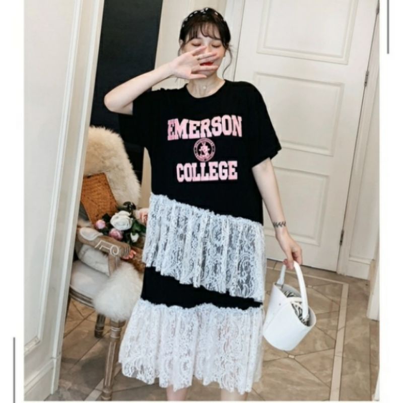 MDLV ~ 86282# Dakota Drop Waist Dress Dress Lace Dress Korea Premium Import Fashion Import