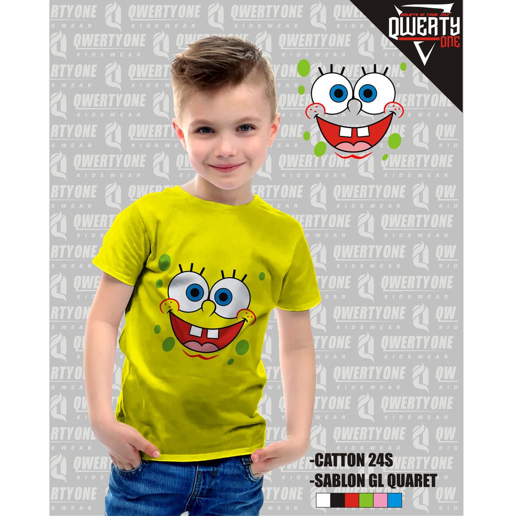 Kaos Anak Karakter Distro SPONGEBOB 1-8 Tahun