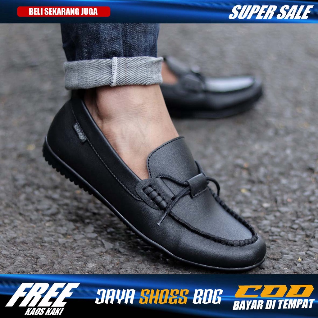 GUMI|Sepatu Slip On Pria Original Semi Formal Pantofel Hitam Main Kondangan Kerja Kantor Casual Kasual Selop Slop Santai Cowok Trendy