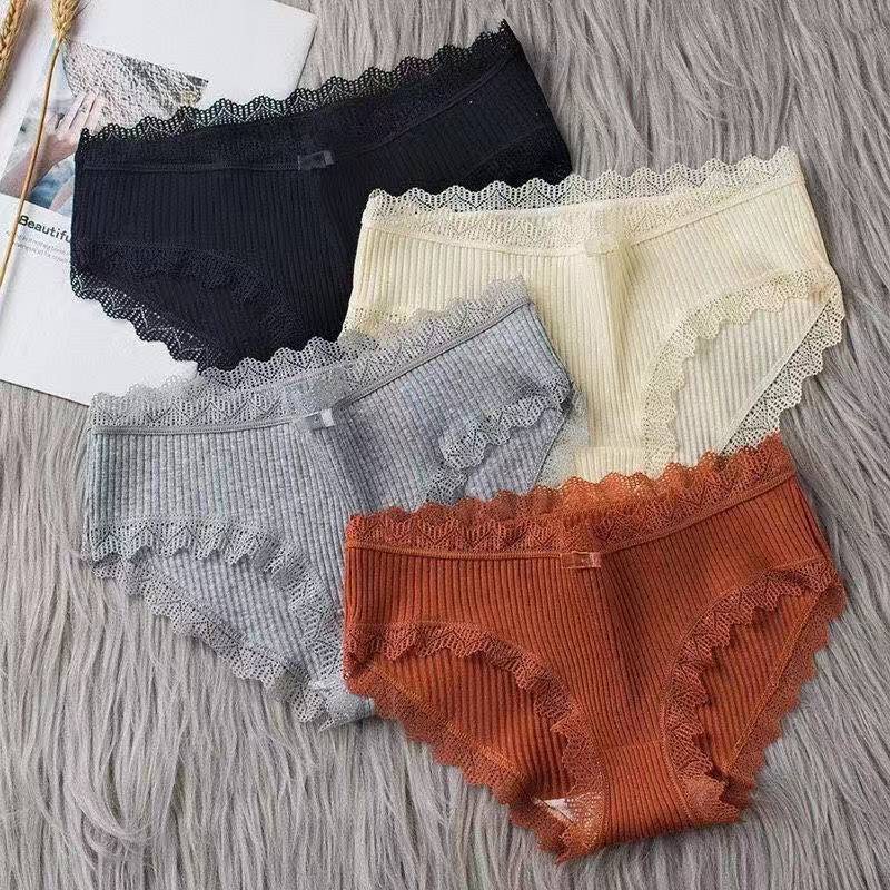 GO! CD044 CELANA DALAM WANITA UNDERWEAR RENDA KOLOR SEGITIGA CEWEK BAHAN LEMBUT SIZE L XL COD