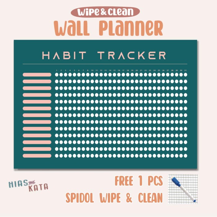 

Nikmati Habit Tracker Planner Board Planner Dinding Tempel Monthly Tracker A3 Terbatas
