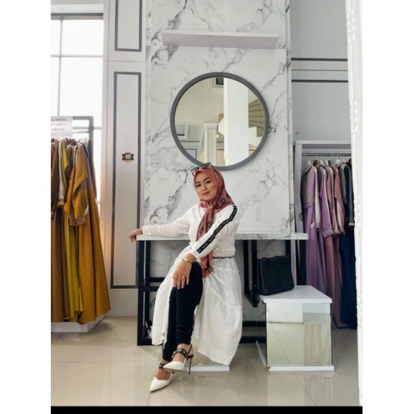 Journey Alma Tunik by Jp premium Hitam putih mustrad fanta