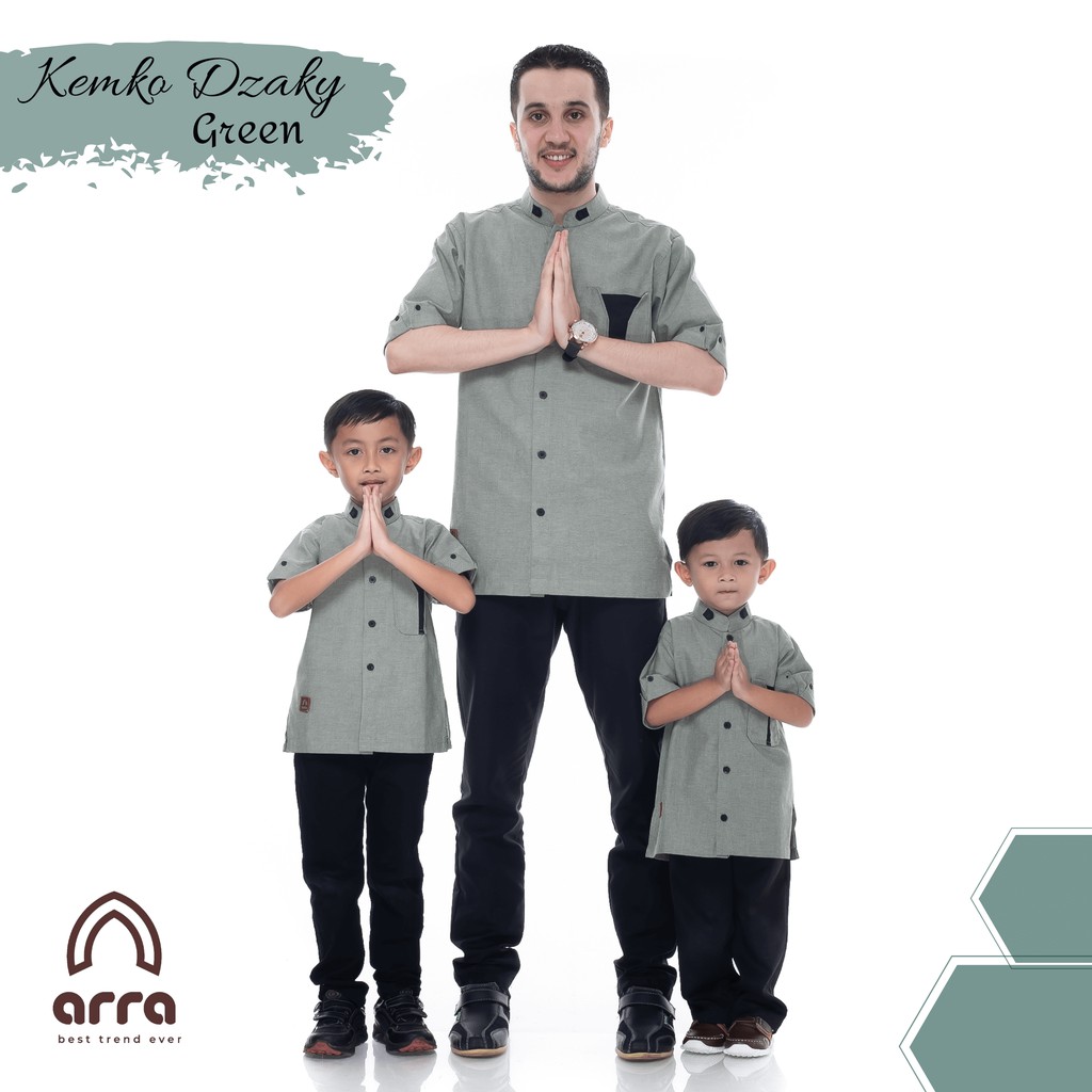 Baju koko couple ayah dan anak lengan pendek arra dzaky baju kokoh musllim kurta pakistan terbaru