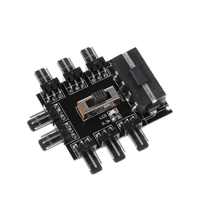 Cre Hub Splitter Ide Molex 1 Ke 8 Arah 3-pin 12v Untuk Kipas Pendingin Pc