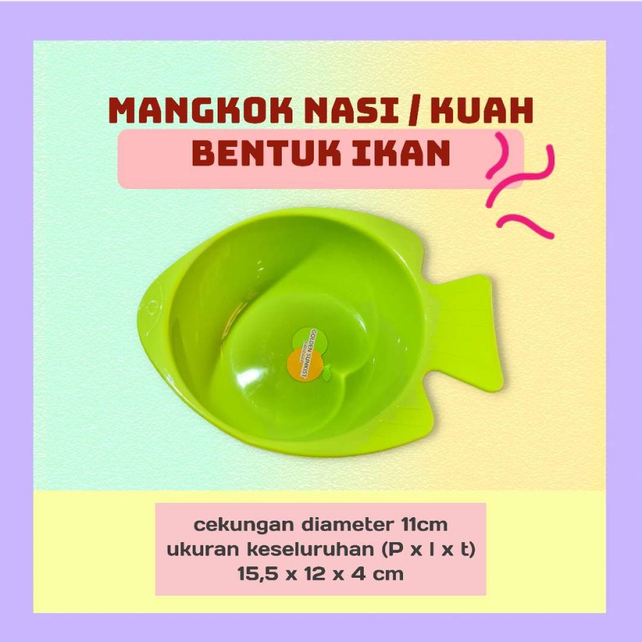 Mangkok nasi bowl kuah sayur sup bentuk ikan mangkok makan bayi lucu