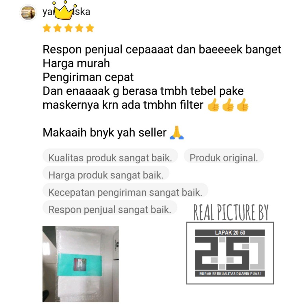 MASKER KAIN 3 LAPIS FILTER REFILL KAIN NON WOVEN REGULER ISI 10 HYGIENEZ MURAH PM 2.5 BISA DICUCI