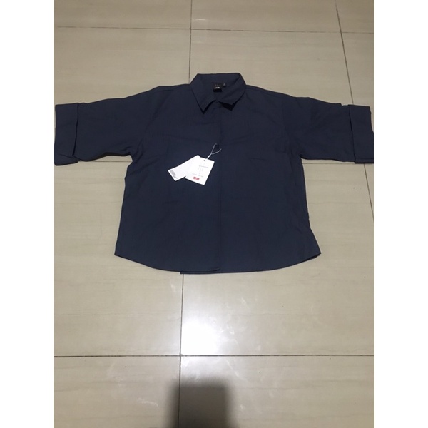 Uniqlo Women Kemeja Katun Dobby Lengan 1/2