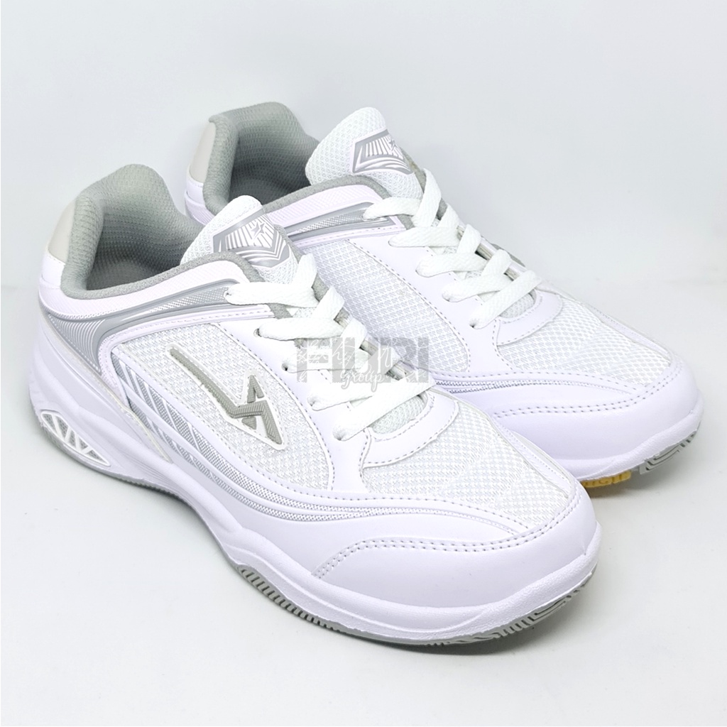 FIURI – Pro ATT Original - BSD 440 PUTIH ABU-ABU 40-43 - Sepatu Kets Pria - Sepatu Sneakers Pria - Sepatu Olahraga Sport  Pria - Sepatu Badminton tekstil - Sepatu Jogging Lari Running Fitness Gym Pria - Sepatu Laki-Laki Cowok - Sepatu Sekolah Bertali