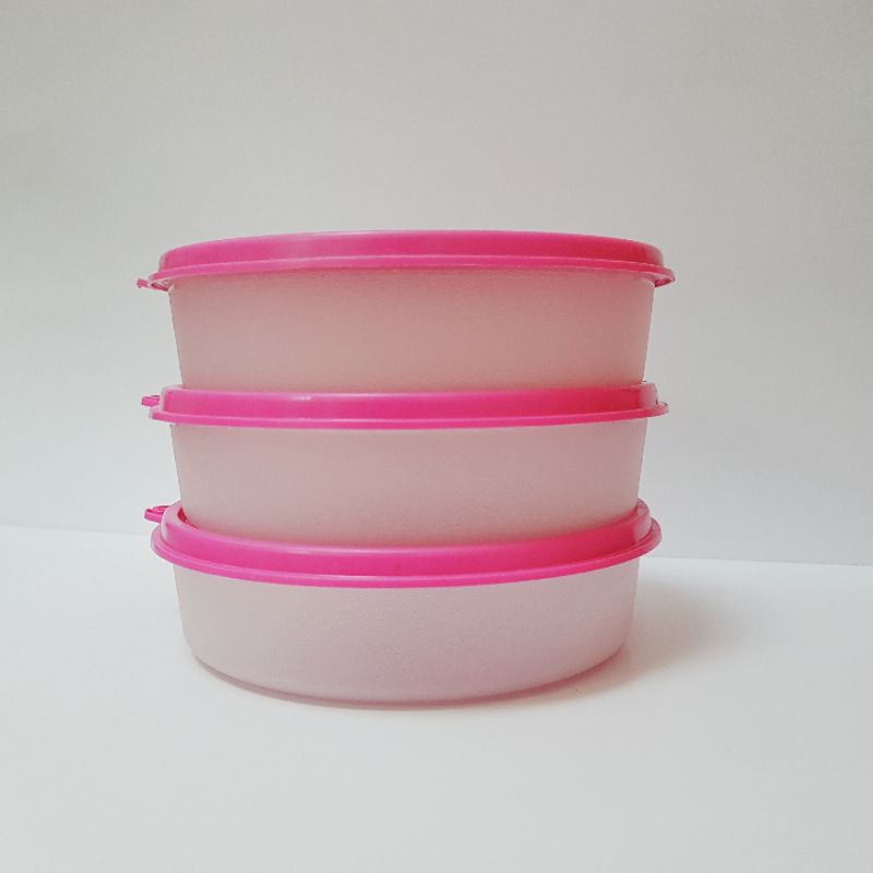 Tupperware Pink Medium Handy Bowl Round Wadah Bundar Penyimpanan Makanan