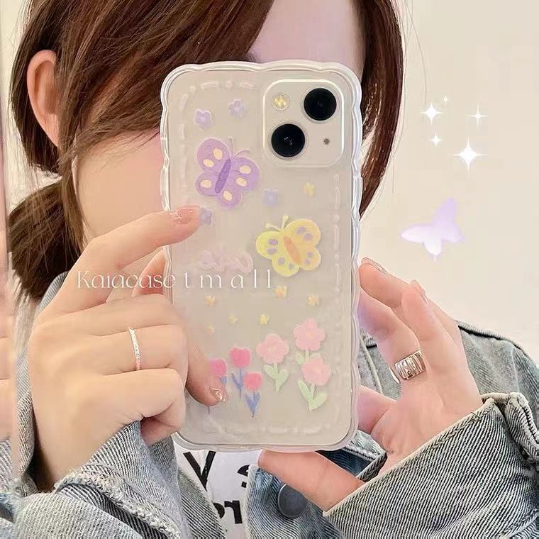 Case Desain Bunga Butterfly Untuk Iphone 13 Pro Max / 12 / 11 / XS / XR / X / 8 / 7 / 6 / 6s / Plus Se202020