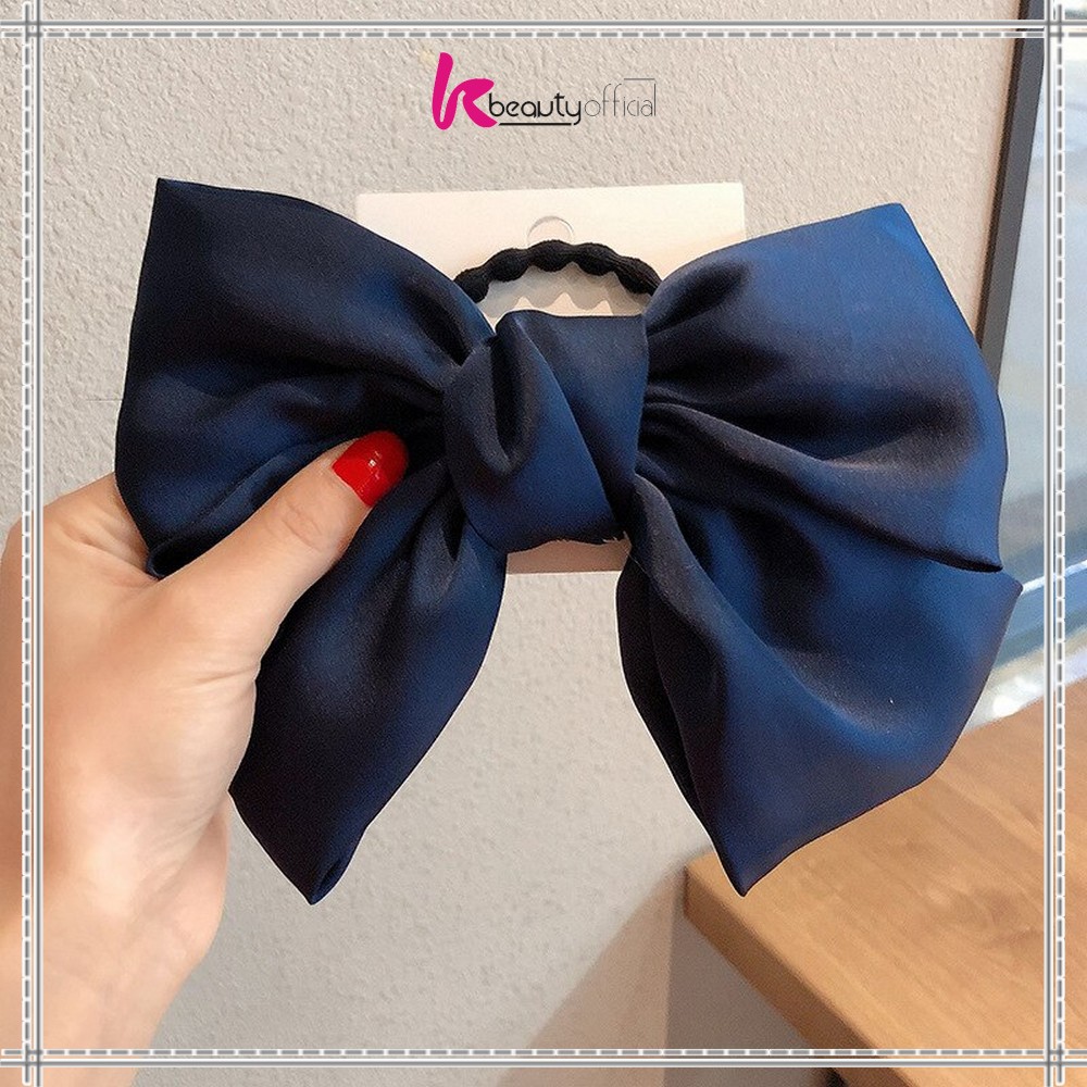 KB-C160 Ikat Rambut Pita Besar Kuncir Rambut Hairband Aksesoris Wanita Kunciran Rambut Korea Style-PITA NAVY