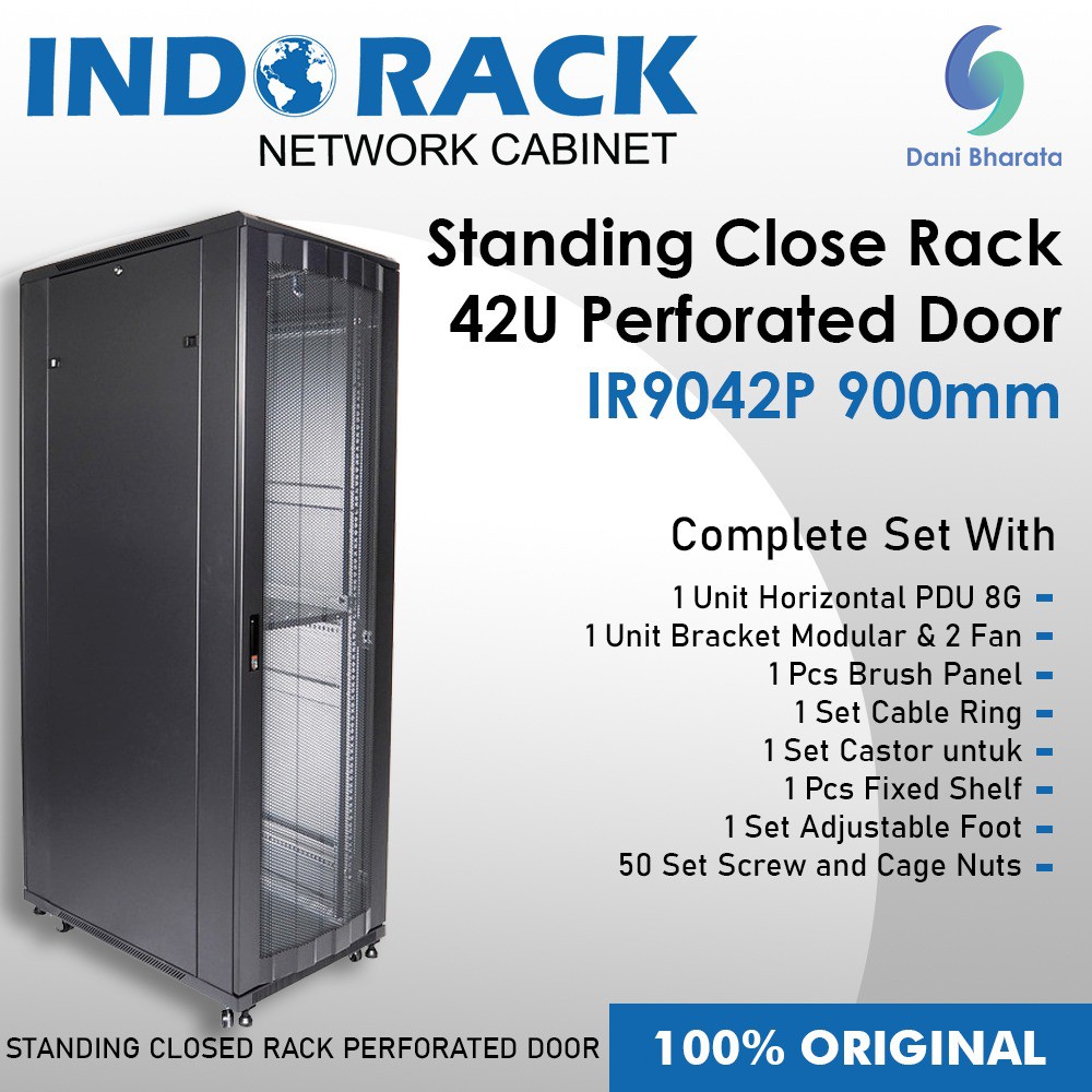 INDORACK Standing Close Rack 42U Perforated Door IR9042P Depth 900mm