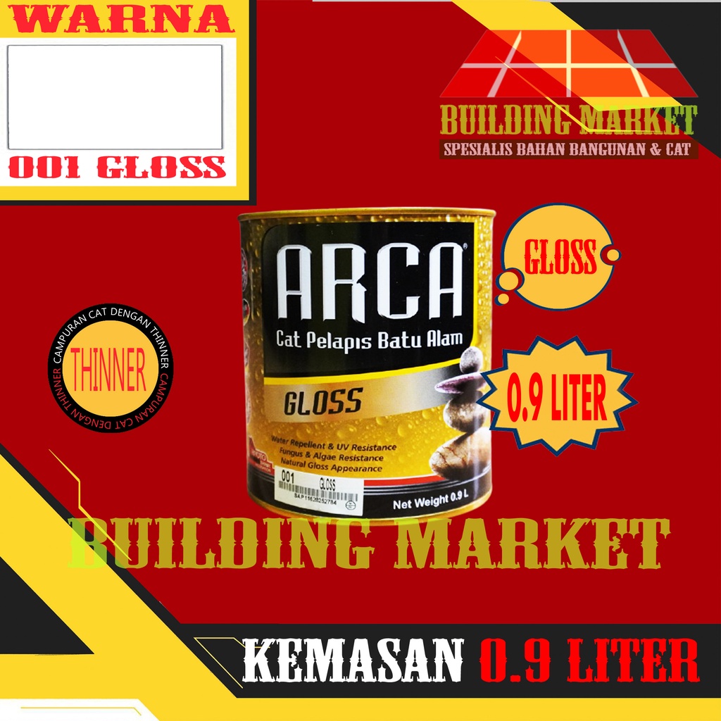 CAT PELAPIS BATU ALAM CAT BATU ALAM ARCA 001 GLOSS 0.9 LITER