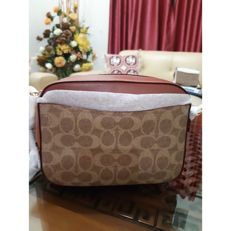 coach camera bag tan rust