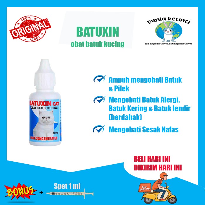 OBAT BATUK PILEK KUCING BATUXIN 30 ML SESAK NAFAS ALERGI