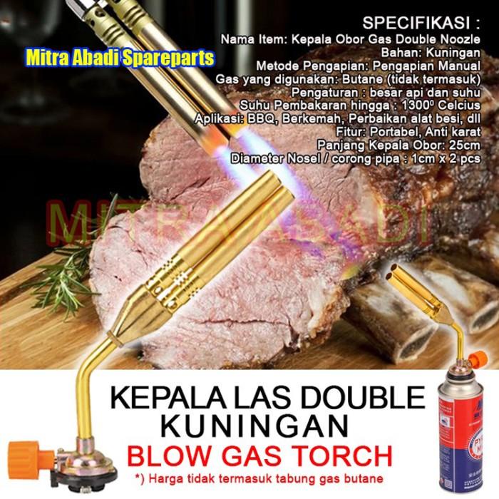 Alat Blow Gas Torch / Kepala Las DOUBLE KUNINGAN - Kepala Gas Pemantik