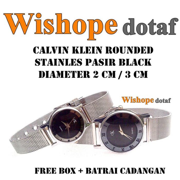 JAM TANGAN PASANGAN COUPLE CK ROUNDED STAINLESS PASIR KW Terbatas