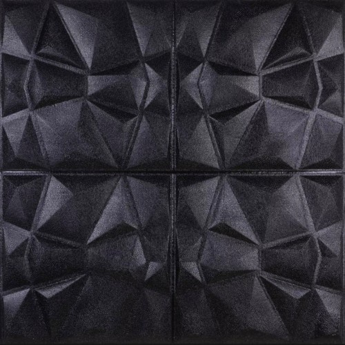 WALLPAPER FOAM 3D STICKER DIAMOND 70CMX70CM WALLPAPER DINDING-BlACK 8MM