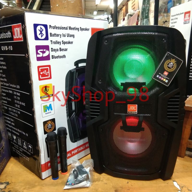 SPEAKER JDL QVB10 TROLLEY PORTABLE BLUETOOTH MIC