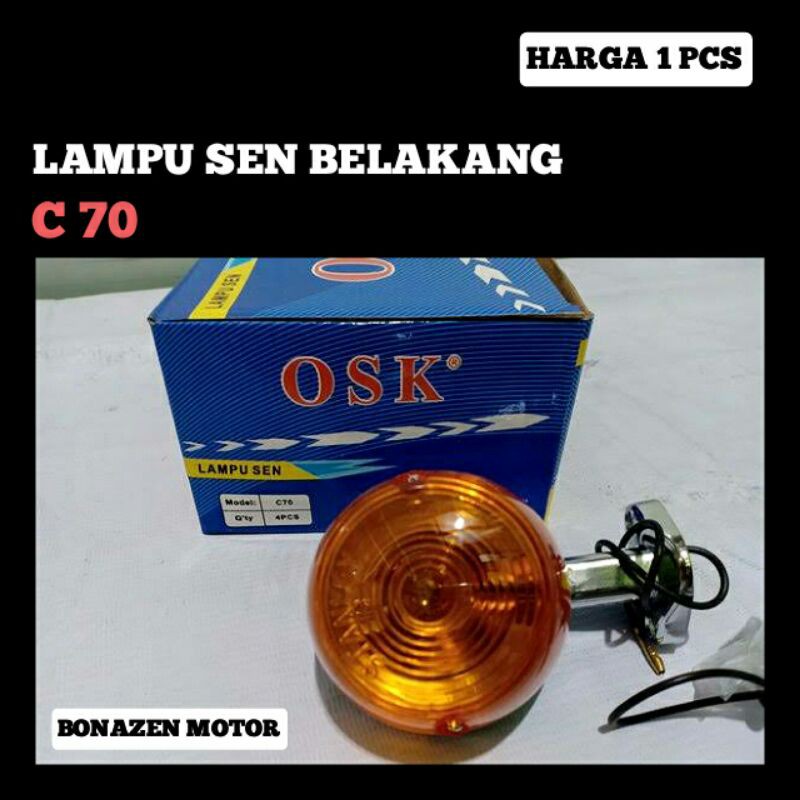 Lampu Sen Belakang C70 / Sein C 70 Mika Stop Besi Krom Krum / Osaka