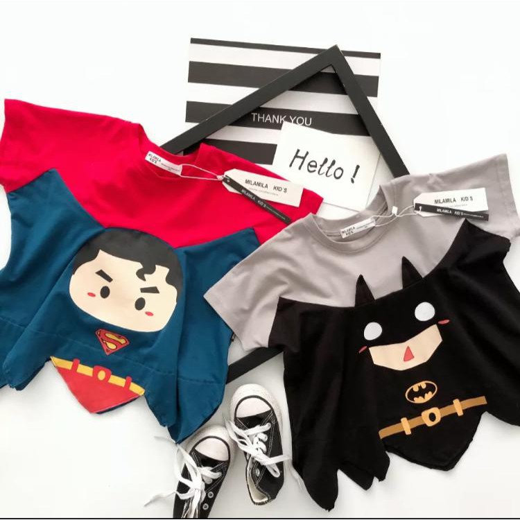 Keren 1 - 5 th Jalan Fashion Anak Bayi Cowok Laki Terlaris Lucu Babeebabyshop Berkualitas Baju Btman / Super Man PLAYSUIT ANIMAL BORDIR